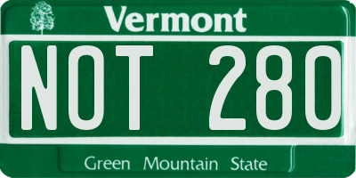VT license plate NOT280
