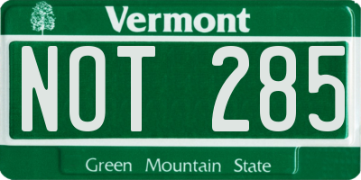 VT license plate NOT285