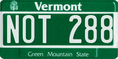 VT license plate NOT288