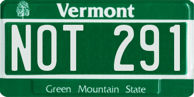 VT license plate NOT291