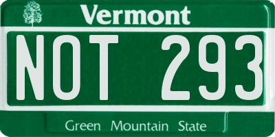 VT license plate NOT293
