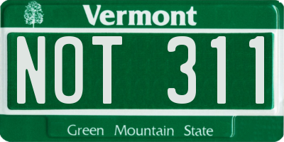 VT license plate NOT311