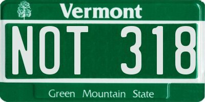 VT license plate NOT318