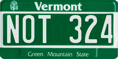 VT license plate NOT324