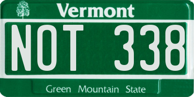 VT license plate NOT338