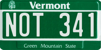 VT license plate NOT341