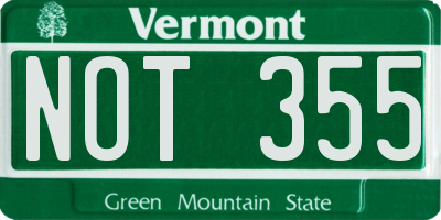 VT license plate NOT355