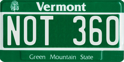 VT license plate NOT360