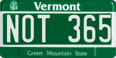 VT license plate NOT365