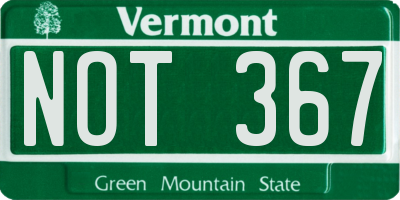 VT license plate NOT367