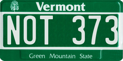 VT license plate NOT373