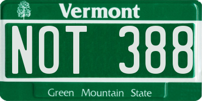 VT license plate NOT388
