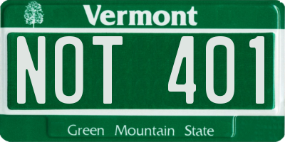 VT license plate NOT401