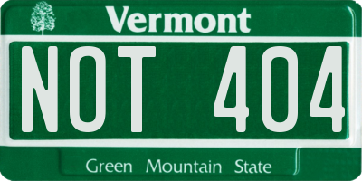 VT license plate NOT404