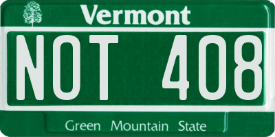 VT license plate NOT408