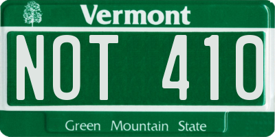 VT license plate NOT410