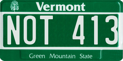 VT license plate NOT413