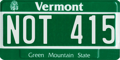 VT license plate NOT415