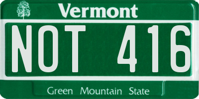 VT license plate NOT416