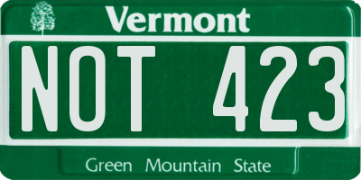 VT license plate NOT423