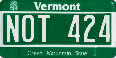 VT license plate NOT424