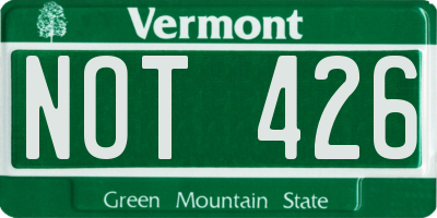 VT license plate NOT426