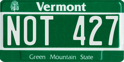 VT license plate NOT427