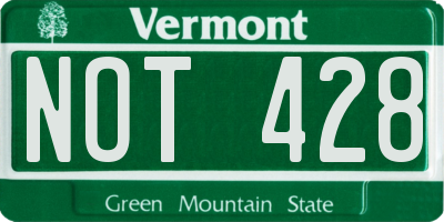 VT license plate NOT428