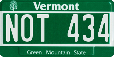VT license plate NOT434