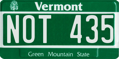 VT license plate NOT435