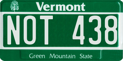 VT license plate NOT438