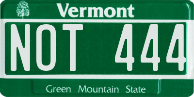 VT license plate NOT444