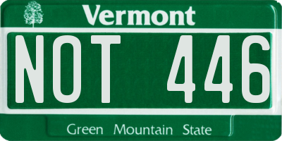 VT license plate NOT446