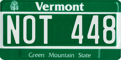 VT license plate NOT448