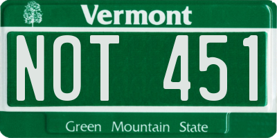 VT license plate NOT451
