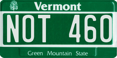 VT license plate NOT460