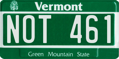 VT license plate NOT461
