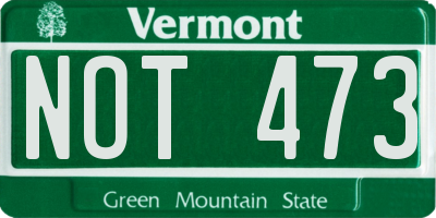 VT license plate NOT473