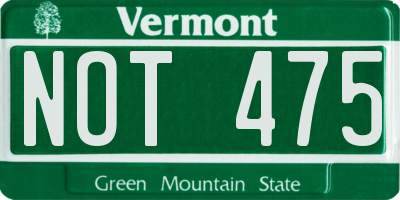 VT license plate NOT475