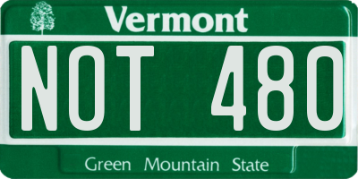VT license plate NOT480