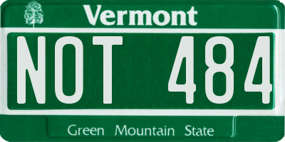 VT license plate NOT484