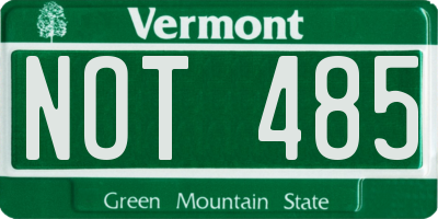 VT license plate NOT485