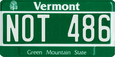 VT license plate NOT486