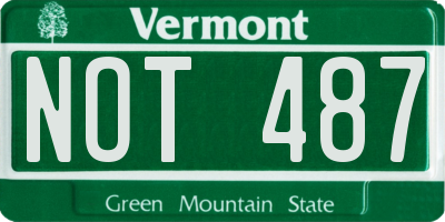 VT license plate NOT487