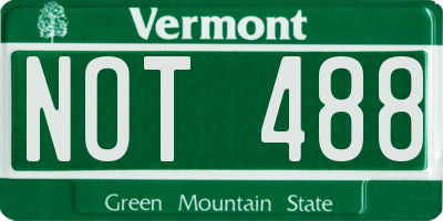 VT license plate NOT488