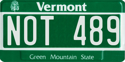 VT license plate NOT489
