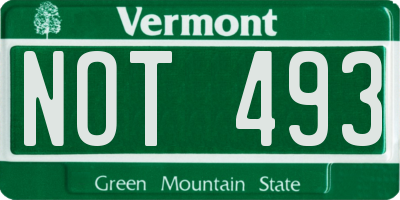 VT license plate NOT493