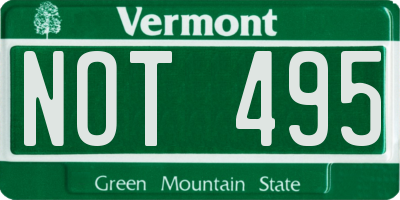 VT license plate NOT495