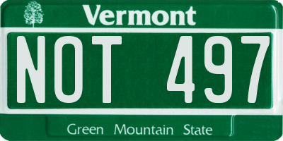 VT license plate NOT497