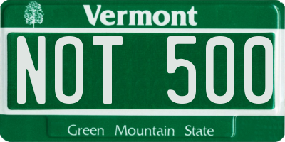 VT license plate NOT500